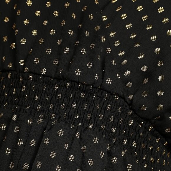NWT Lulus Called For a Toast Black and Gold Dot Long Sleeve Romper (size S) - Picture 5 of 9